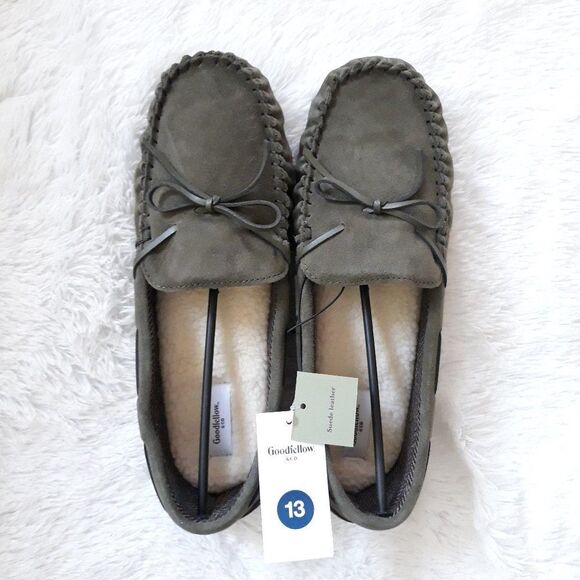 GOODFELLOW AND CO Men's Topher Suede Leather Moccasin Slippers (Size 13) NEW!!! - Picture 2 of 12